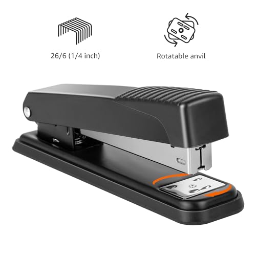 Modern Basics Full-Strip Metal Office Desktop Stapler, 20 Sheet Capacity, Non-Slip, Essentials